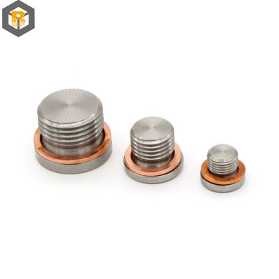 Alloy CNC Turning Fastener Round Parts for Auto Oil Drain Valve Plug Brass Plug Part