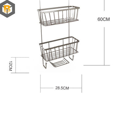 Decorative Bathroom Metal Shower Caddy with Hook and Shampoo Display Basket Over Bathtub