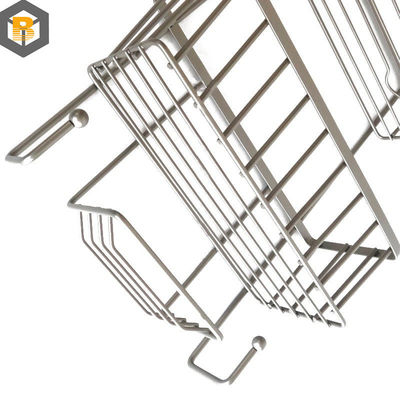 Decorative Bathroom Metal Shower Caddy with Hook and Shampoo Display Basket Over Bathtub