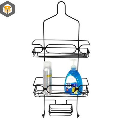 Custom by 2D/3D/drawing 2 Tier Metal Black Bathroom Basket Organizer for Shower Caddy