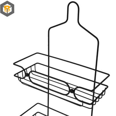 Custom by 2D/3D/drawing 2 Tier Metal Black Bathroom Basket Organizer for Shower Caddy