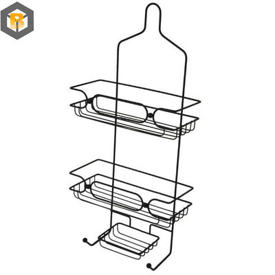 Custom by 2D/3D/drawing 2 Tier Metal Black Bathroom Basket Organizer for Shower Caddy