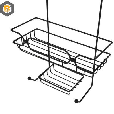 Custom by 2D/3D/drawing 2 Tier Metal Black Bathroom Basket Organizer for Shower Caddy