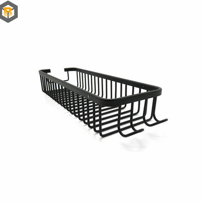 2D Custom Shower Caddy Black Rustproof Waterproof Shelf Baskets Strong Load Capacity