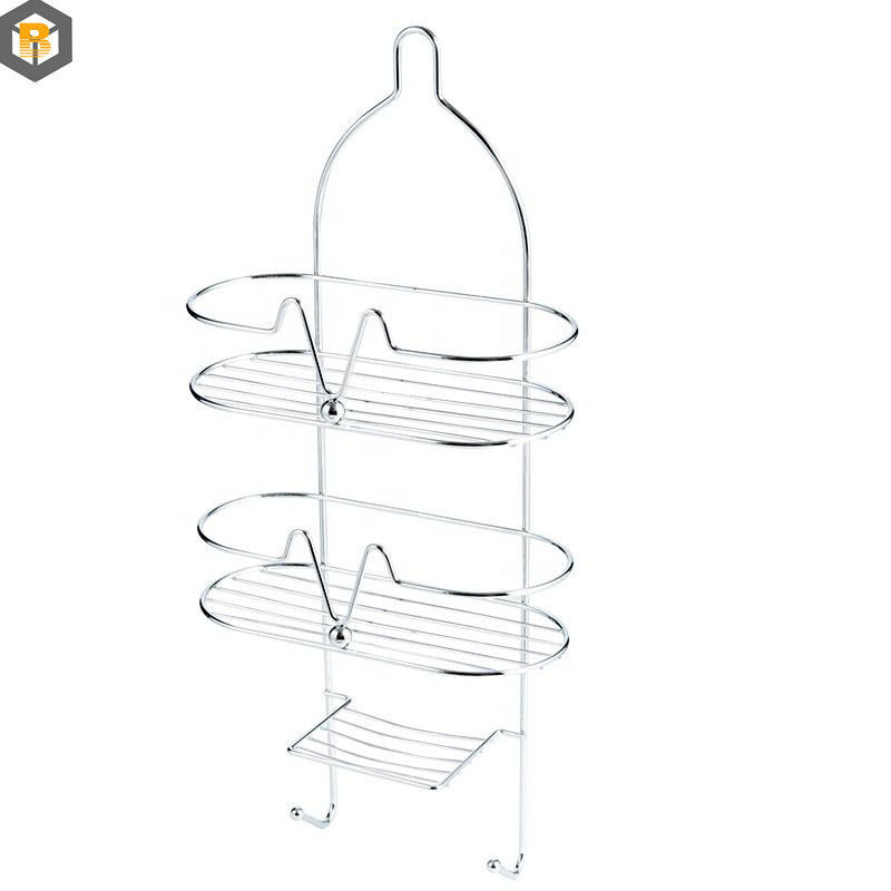 Custom by 2D/3D/drawing Dual Layer Bathroom Shampoo Storage Rack Wall Mount Shelving
